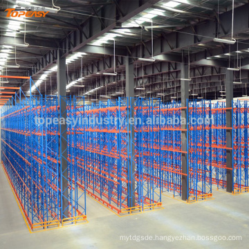 metal double-deep pallet rack for warehouse storage